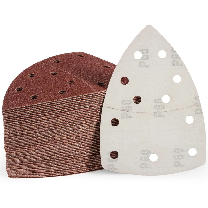 Mouse 11-H 40/60/80 Grit Detail Sandpaper Palm Paper Hook and Loop Sander Pads Triangular Sanding Sheets