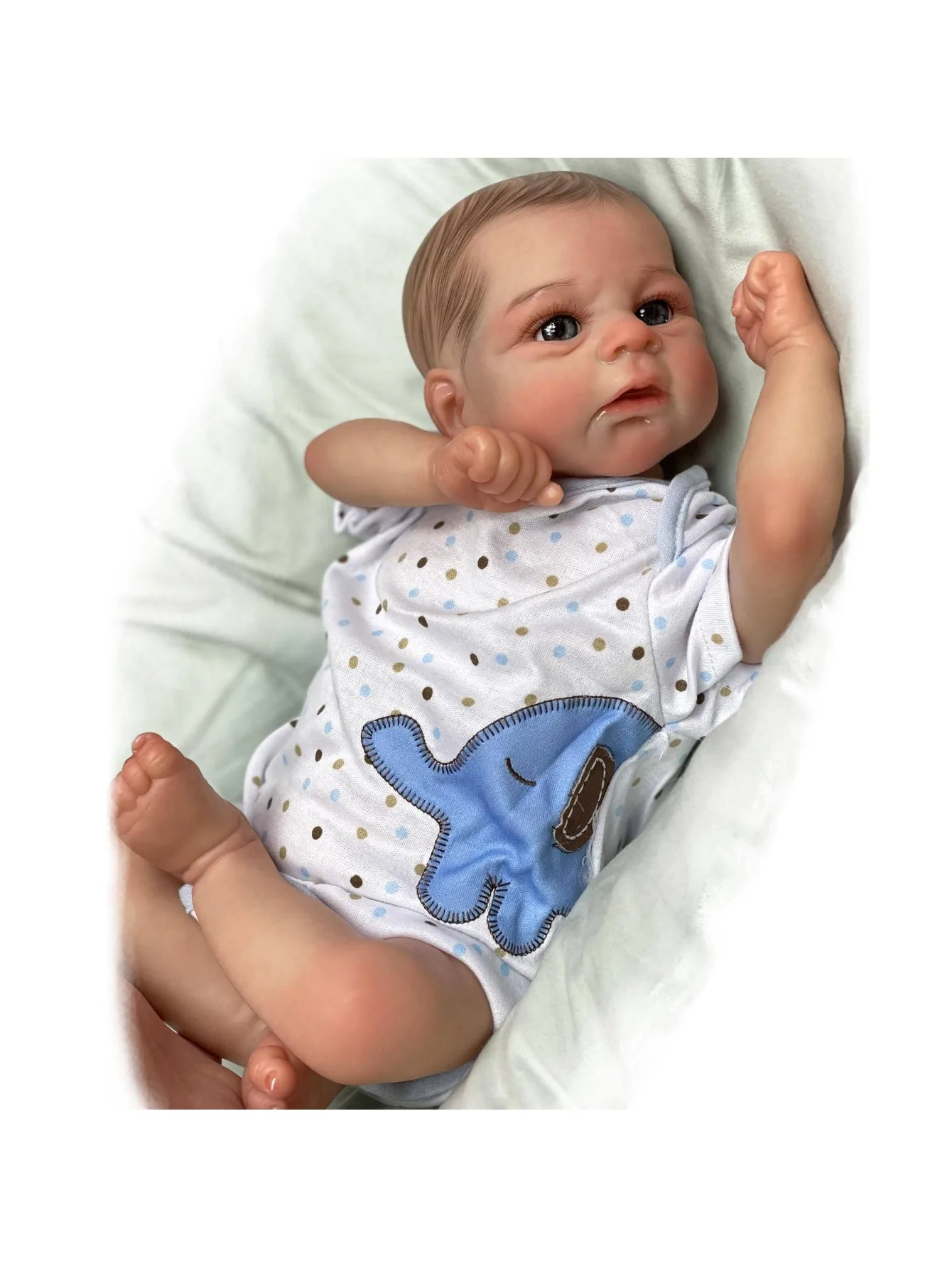 子供のための手作りのリアルな新生児人形,18インチ,手描きの赤ちゃん,誕生日プレゼント,リアルなゼリー,ダビッド