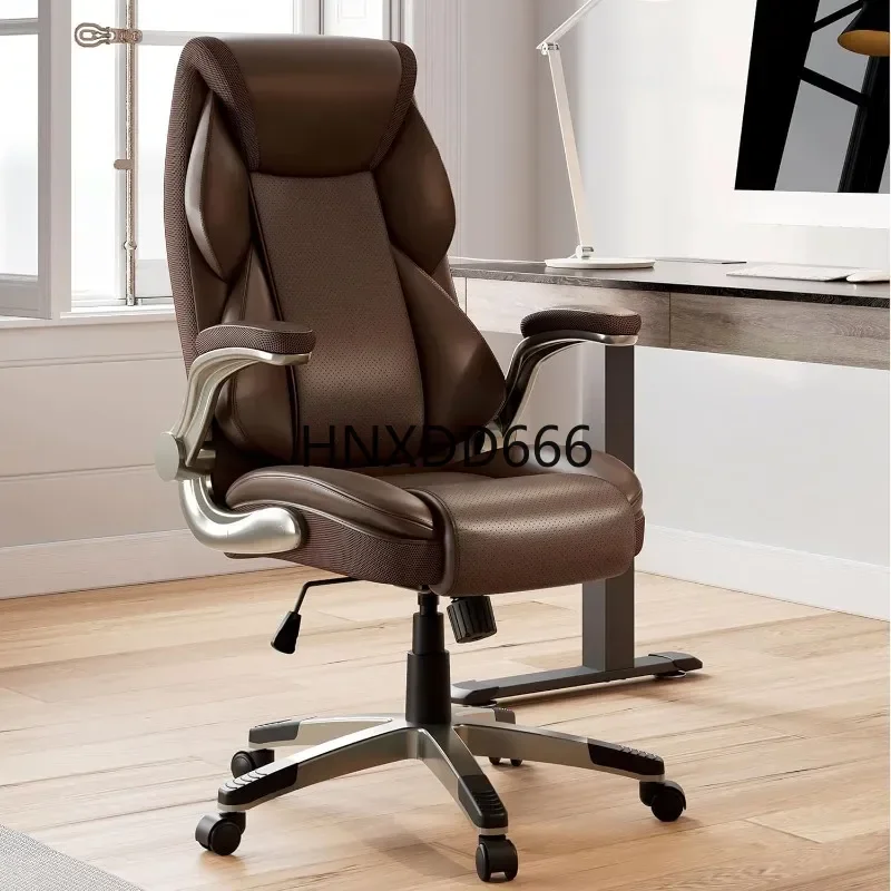 

Executive Office Chair Flip Up Arm Rest, Faux Leather Desk Chair Ergonomic Computer Chair