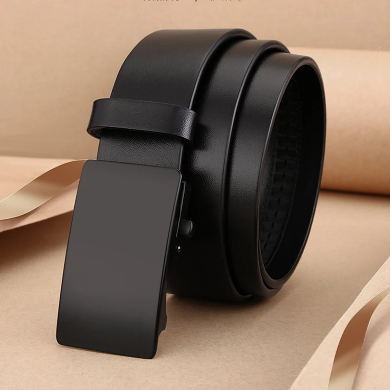 ファッションビジネスメンズベルト本革ベルトメタルブラックバックルベルト高品質レザーソフトベルトカーゴパンツジーンズ用