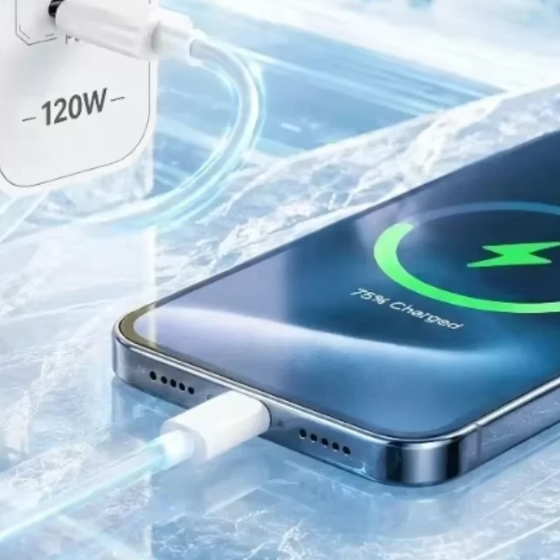 Lenovo 120W 2-Port GaN Type C Charger USB-C Fast Charging Wall Adapter US/EU Plug Phone Charger For iPhone Samsung Xiaomi New