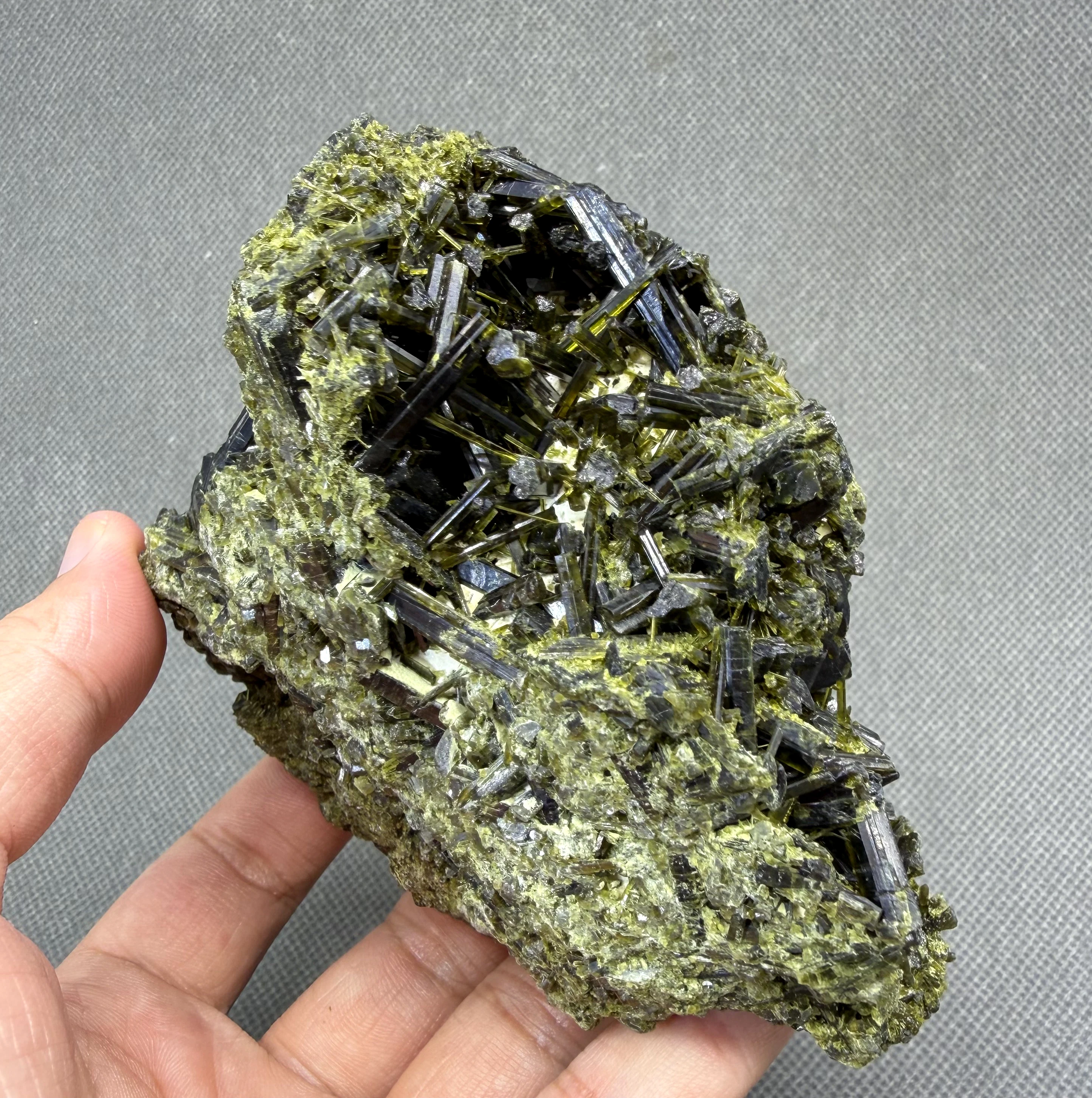 658 g Natural Green Tourmaline Specimen, Raw Verdelite Crystal from Brazil, Mineral Collection Healing Crystal Home Decor