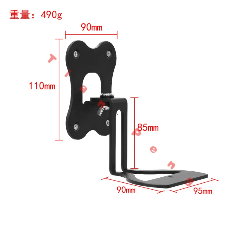 Metal Wall Mount Bracket For Sonos Era 100 Speaker Adjustable Tilt Hidden Cable Slot Anti-slip Anti-drop Fixed Holder