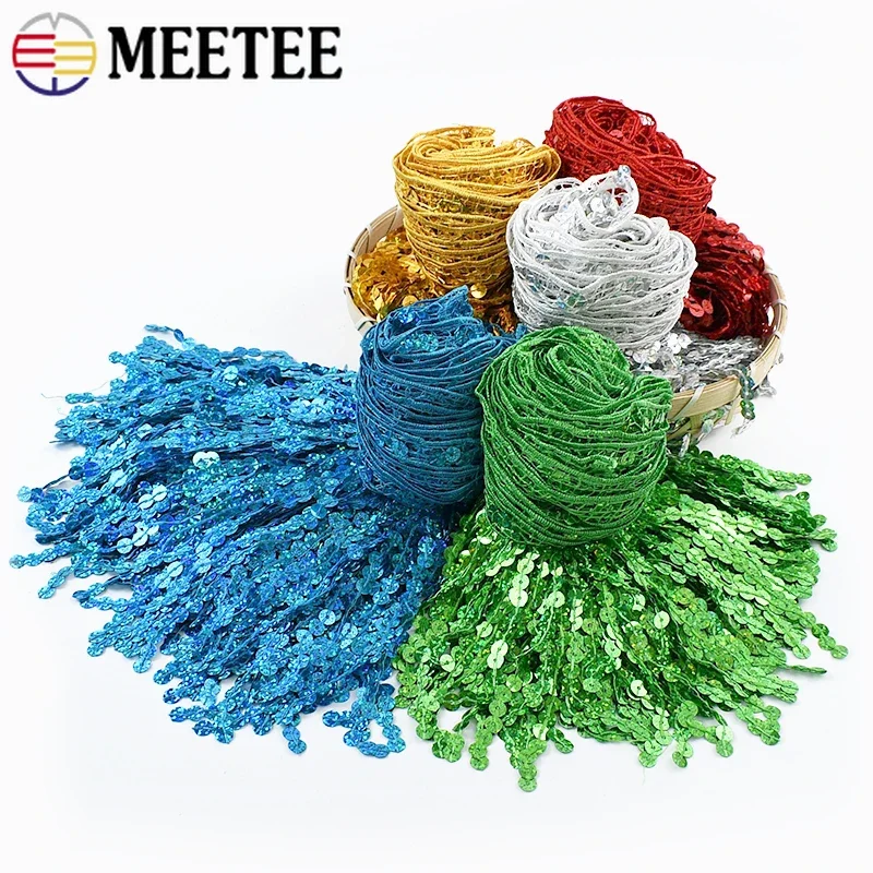 

6Yards 15-30cm Sequin Fringe Tassel for Sewng Dress Headwear Lace Trim Stage Costume Decor Trimming DIY Stitching Accessories