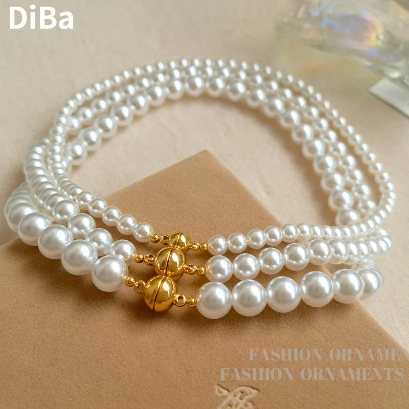 Fashion Jewelry Elegant Temperament Simulated Pearl Necklace For Women 2024 Trend New Simply Design Accessories Hot Selling