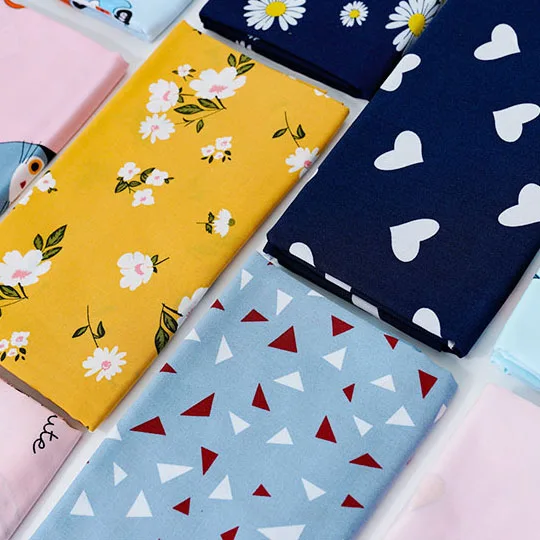50cm*145cm Children cartoon Fabric Soft Summer Dress Material Rayon Cotton satin fabric tul telas costura