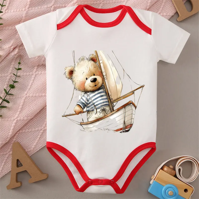 

Baby Bear/Fishing Cute Print Baby Cloths 100% Cotton Jumpsuit Onesie Bodysuit for 0 To 12 Months Newborn Best Gift for Baby