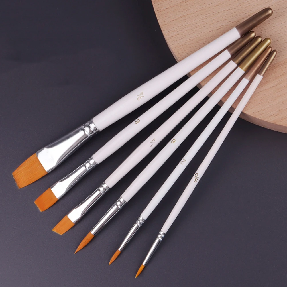 

6pcs Portable Watercolor Brush Set Multi-Function Artist Paint Supply For Kids Adults Household Painting Tools Durable Bristles