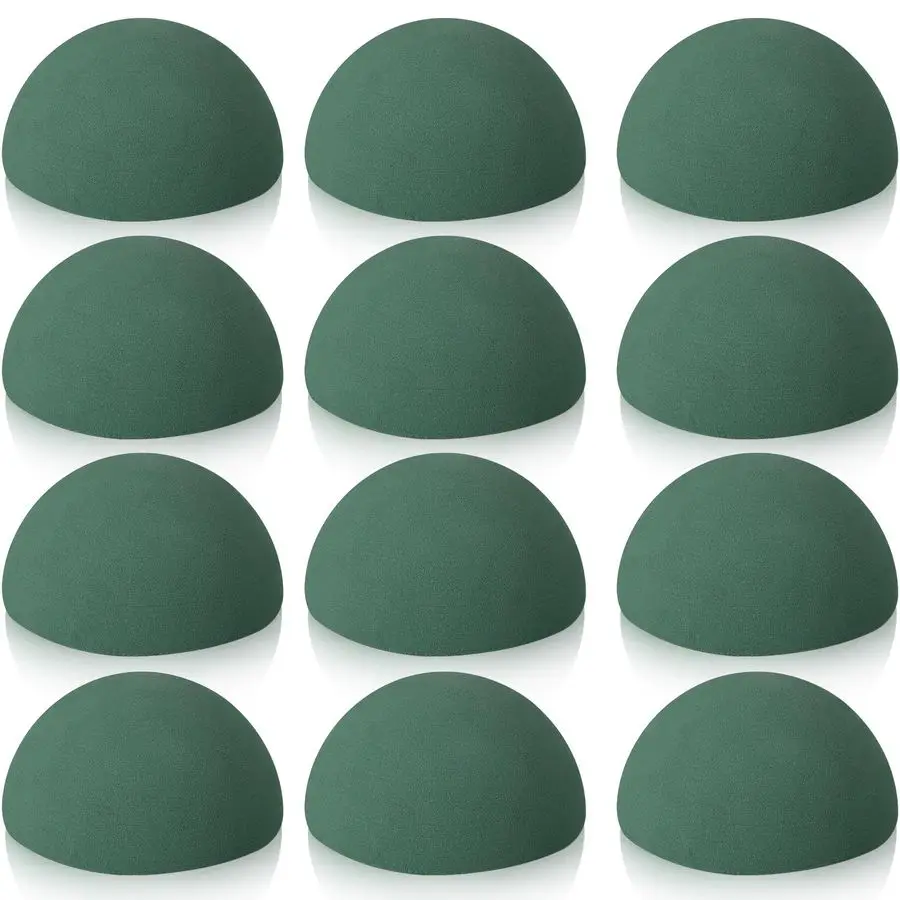 

12 Pcs Half Ball Floral Foam Dry Floral Foam Round Foam Block Green Foam Balls for Artificial Flowers Craft Plant DIY Foam for A