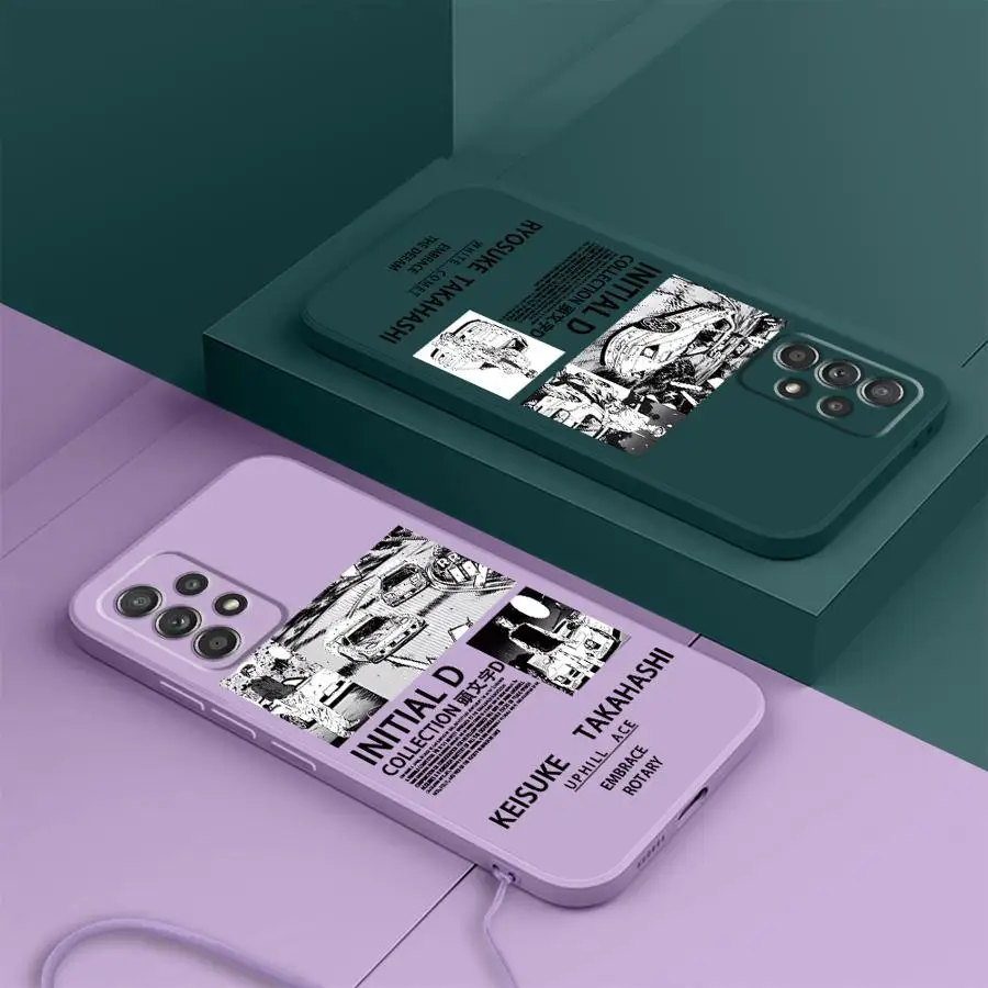 حافظة لهاتف سامسونج جالاكسي A24 A16 A15 A13 A14 A22 A52 A36 A26 A51 A11 A12 A34 A35 أنيمي الأولي D Car #3