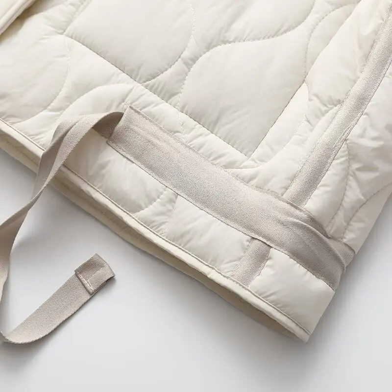 Podzimní a zimní nové dámské oblečení, dámský prošívaný stojáček, ležérní bavlněný kabát, volná bunda s velkými kapsami - náhled 5