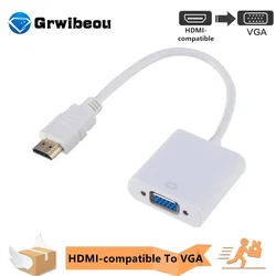 HD 1080P HDMI compatible con VGA Cable convertidor adaptador HDMI macho a VGA hembra convertidor analógico Digital para tableta portátil PC TV