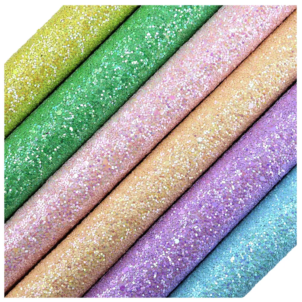 

91x134cm Yard Plain Chunky Glitter Fabric Leather Material For Handbags Bows Earrings DIY AY297