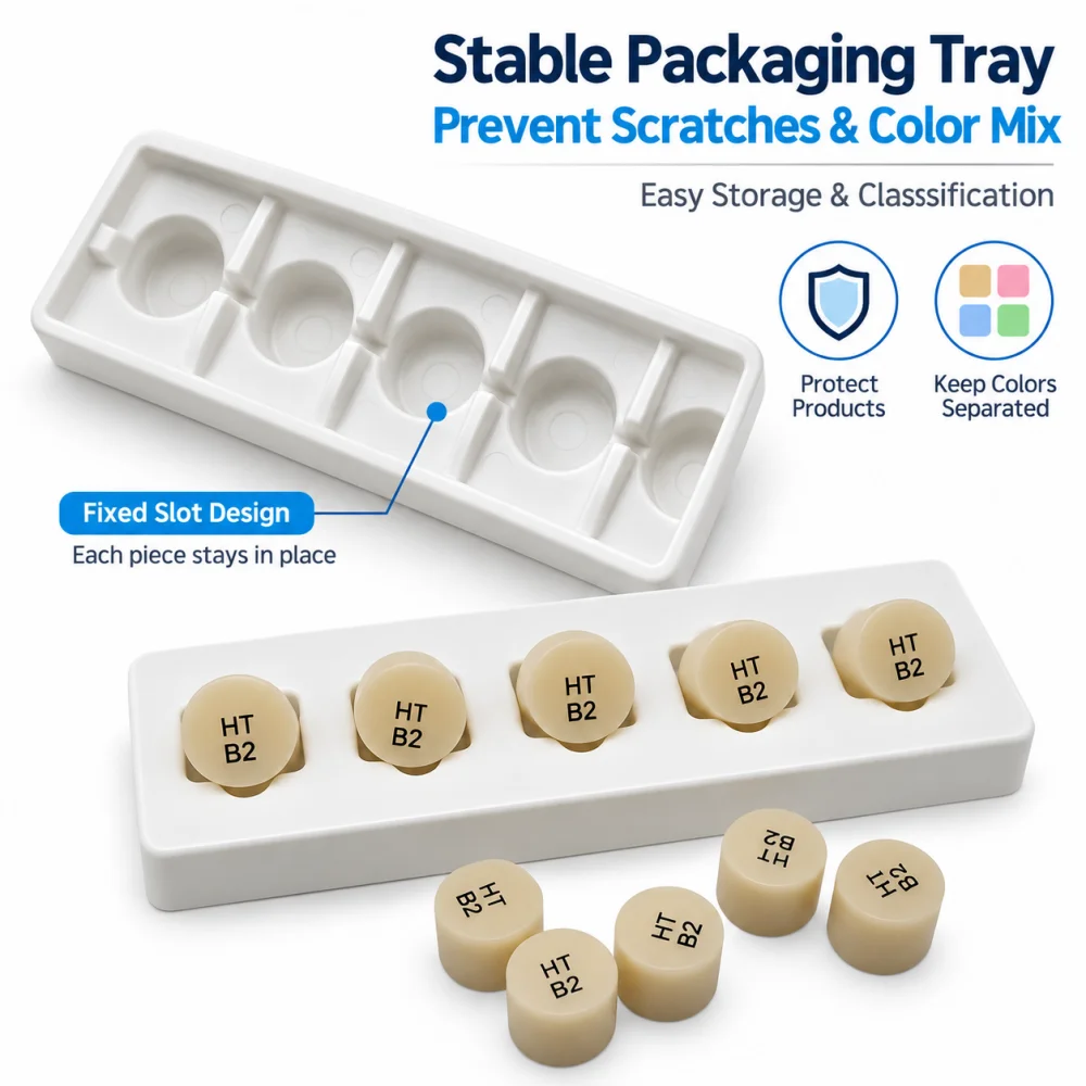 5PCS Dental Press Ingots HT/LT Lithium Disilicate Glass Ceramic Block Ingots High-Quality for Ultra-thin Veneer Dentist Material