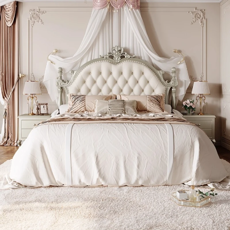 

Двуспальная кровать из массива дерева в скандинавском стиле, 180x200 см, элитная элегантная роскошная кровать размера «king-size», удобный дизайн, мебель letto matrimoniale