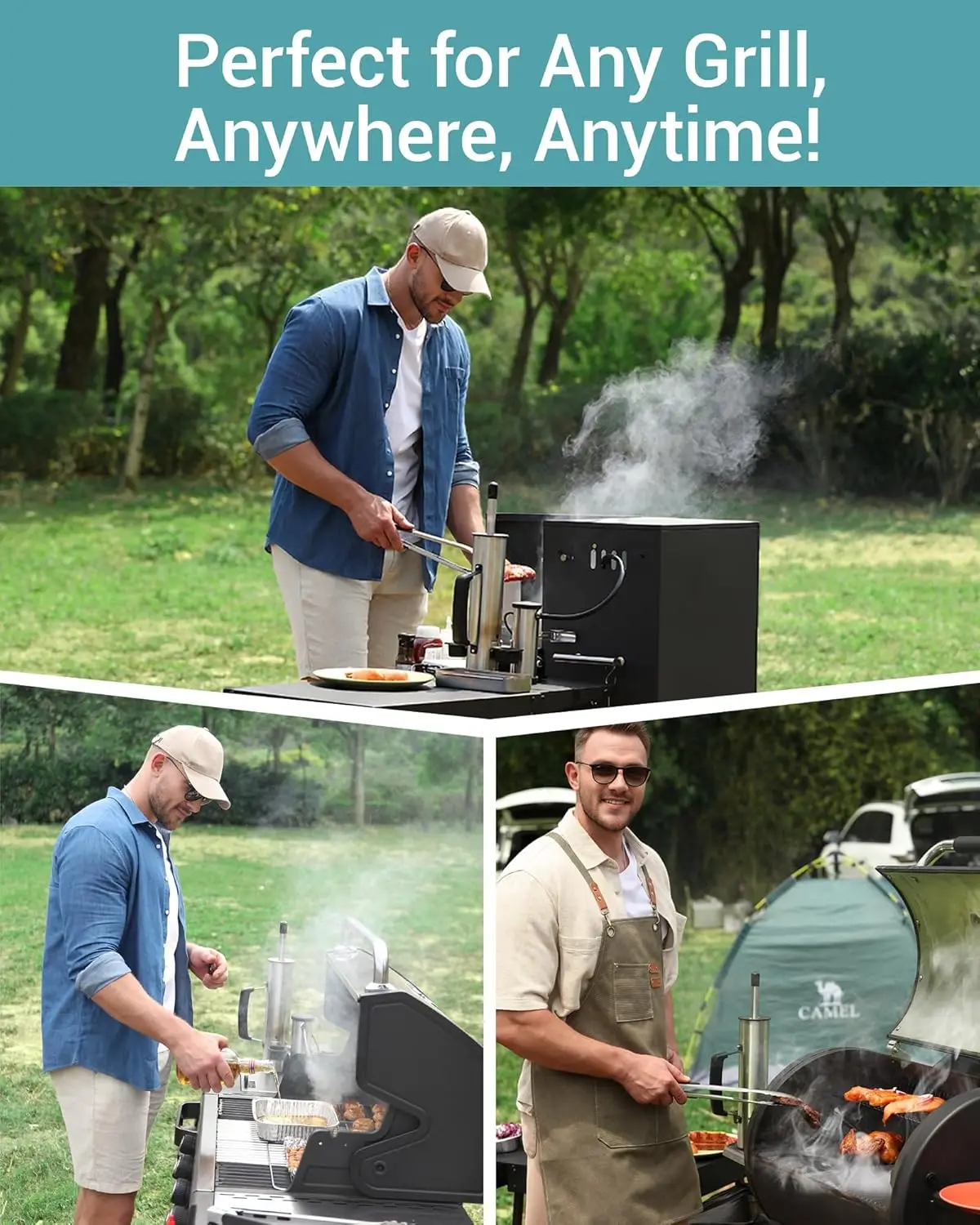 Portable Electric Smoke Generator for Cheese, Black, Hot or Cold Smoking Attachment for Any Grill, Ideal Gift for Men