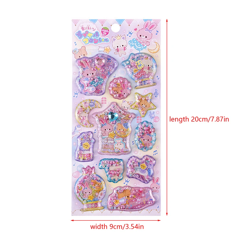 1Pcs Kawaii Cartoon Rabbit Stickers With Fragrant 3D Sticker Cute Bunny Decal Diary Scrapbooking Stationery Sticker