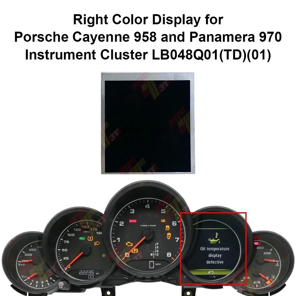 Instrumentencluster mit rechter Farbanzeige für Porsche Cayenne, Panamera, Macan, Cayman, Boxster, Carrera – Detail 1