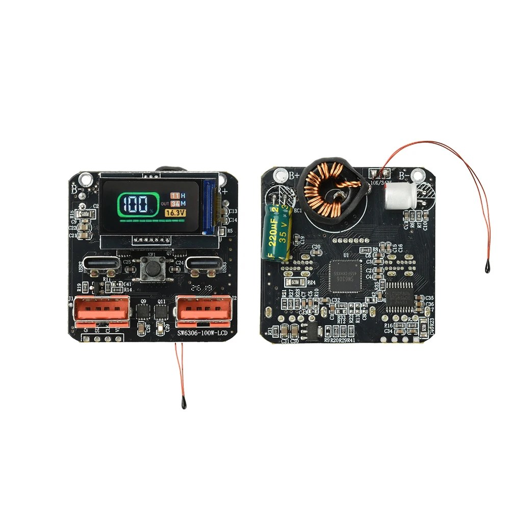 4S PD 100W Bidirectional Lithium-Ion Battery Fast Charging Module, SW6306 Power Bank Module with Color Screen