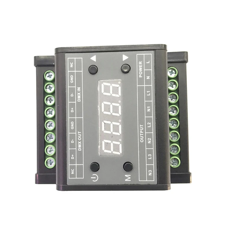 DMX302 Led DMX Triac Dimmer High voltage AC90V-240V 50Hz/60Hz Output 3channels 1A/CH Led Panel Light Brightness Drive Controller