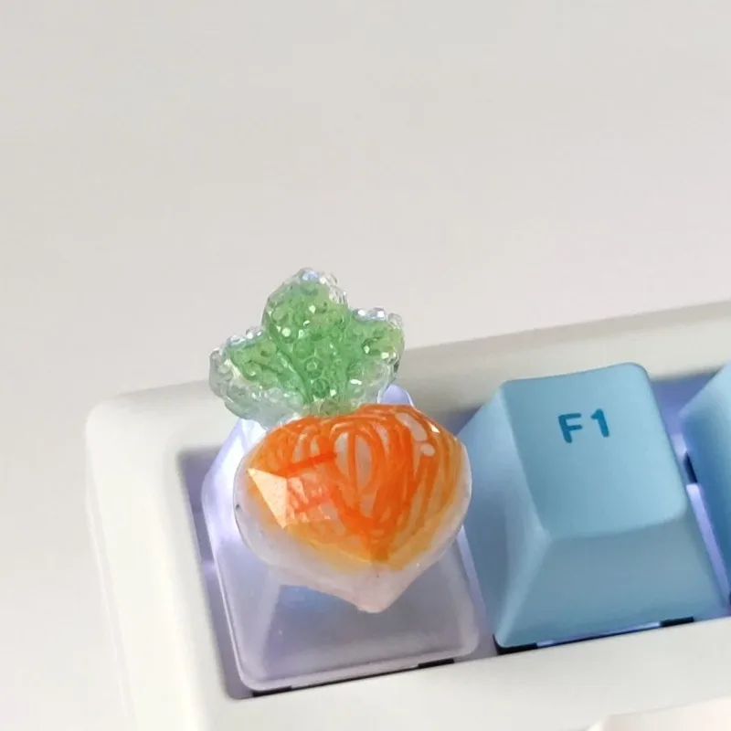 1PC Carrot Keycaps Cute Sunflower Rainbow ESC Key Caps Cross Axis Mechanical Keyboard Keycap Decoration Accessories
