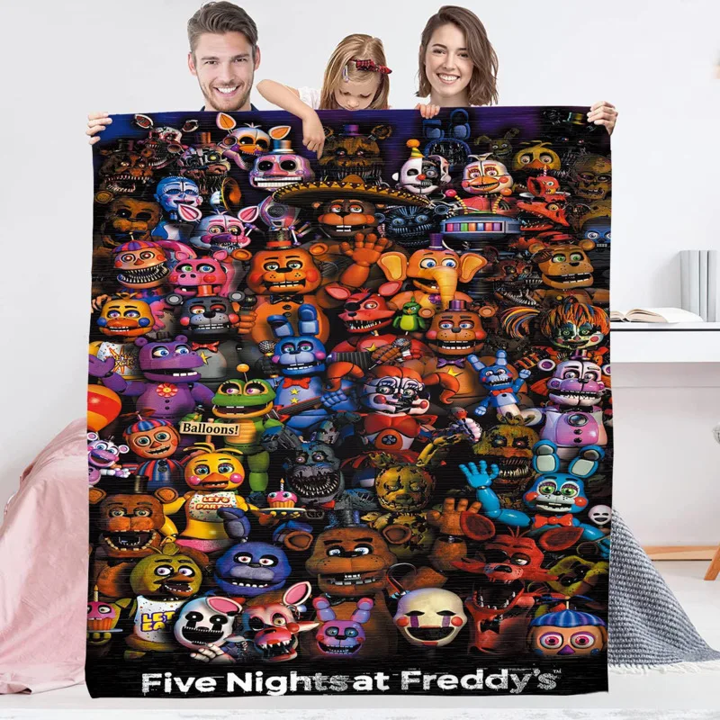 Cartoon Horror Game FNAFs Blanket Movie Five-Night-At-Freddy Throw Blanket Living Room Sofa Blanket Bedroom Bedspread Bed Mat