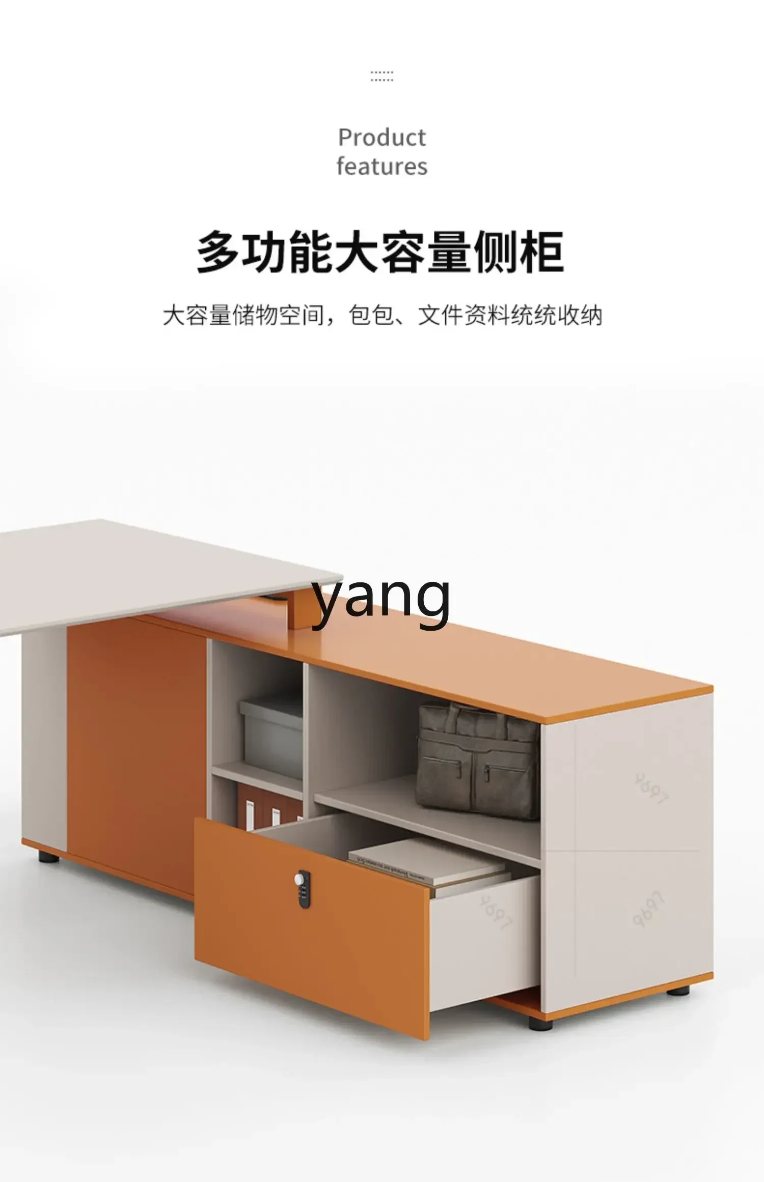 LMM simple modern single office desk and chair combination manager table atmospheric desk