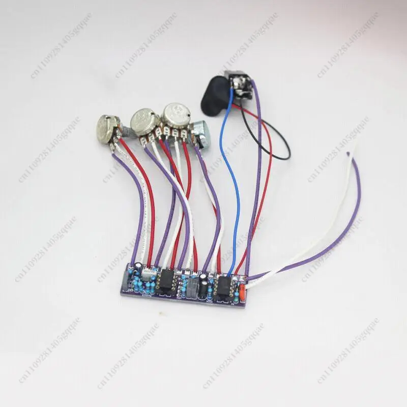 DIY-Bassgitarren-Nachrüstung mit eingebautem dreiteiligem Frontstufen-Schaltkreisanalysator RB400 Preamp EQ – Detail 4