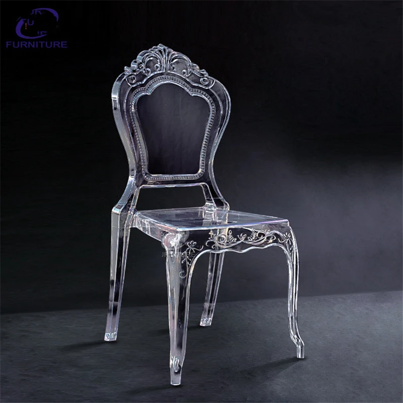 Wedding Chair Transparent Bamboo Acrylic Chair Banquet Crystal Seat Family Hotel Dining Room chair Decoration