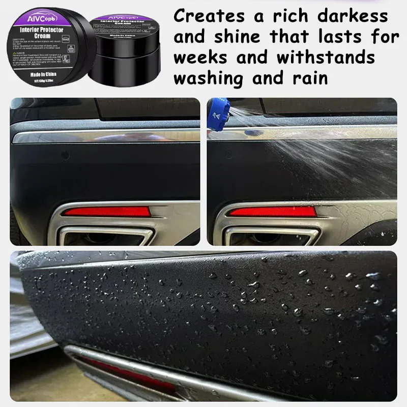 Автомобильный восстановитель пластика, кристально чистый автомобильный интерьер, обновление кожи и панели, восковое покрытие, средство обратно в черный глянцевый автомобильный воск-лак