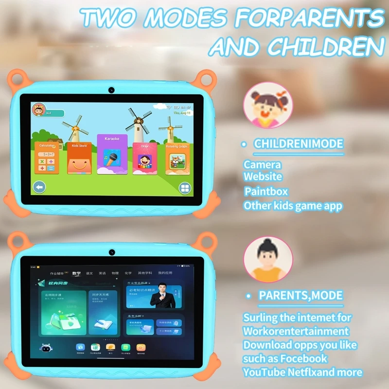 Kids Tablet PC with 7-inch Display Learning Machine Early Education Toy with Protective Case - view 6
