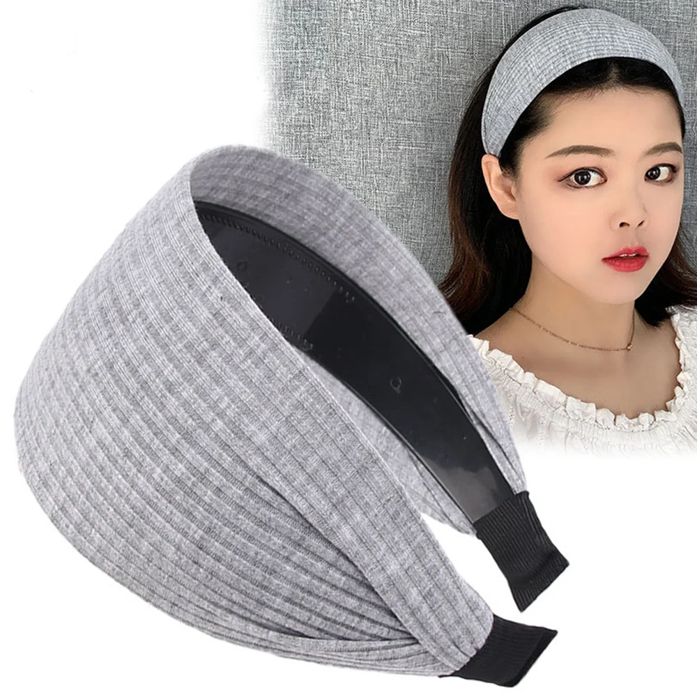 Simple Black Wide Headband Diy Jewelry Material Cloth Girl Women Hairband Semi-finished Solid Hair Accessories Hoop Headwear