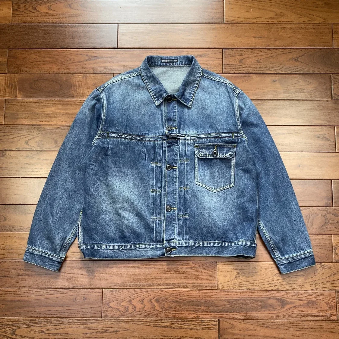 

Indigo Wash Special Edition Deconstructed Zip-Up Denim Jacket
