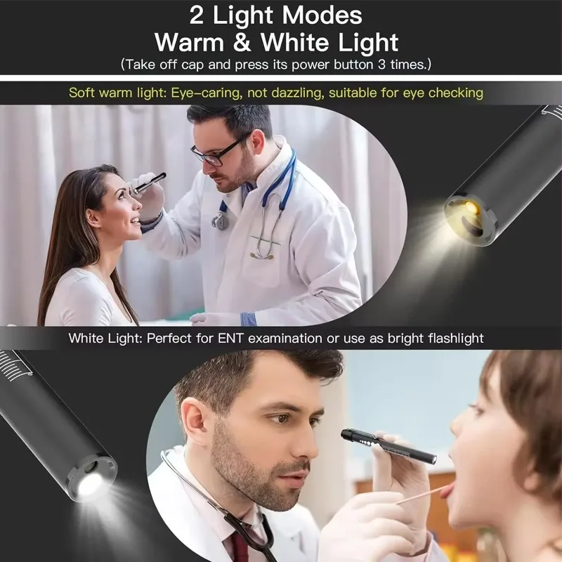 Rechargeable Medical Handy Pen Light Mini Nursing Flashlight LED Torch Lamp With Stainless Steel Clip Pocket Led Flashlight image 6