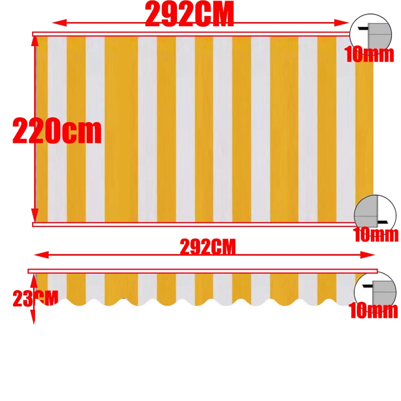 NONE Benutzerdefinierte Größe 300GSM wasserdichter Stoff für Cafe Shop Store Banner Outdoor Teleskopzelt Sonnenschirm Markisentuch 7