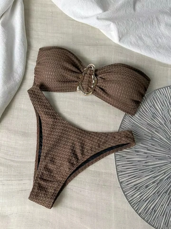 

Vzvn Sexy Solid Strapless Bikinis Women Split Swimsuit Beach Brazil Bikini 2026 All Season Backless Bandage Bikinis 2 Piece Set