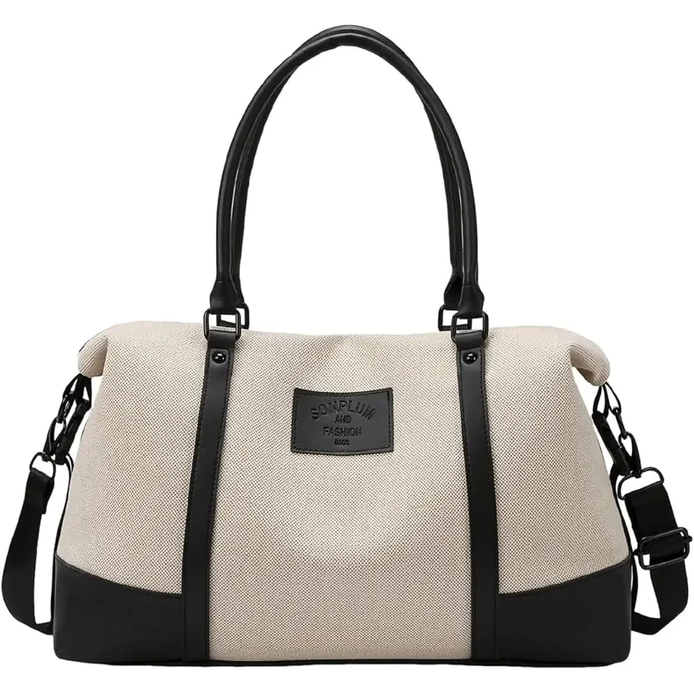 

Travel Duffle Bag for Women, Canvas Carry On Weekender Overnight Bags with Wet Pocket, Gym Tote Bag for Business Trip Sports