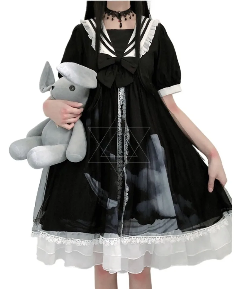 

Japanese Style Kawaii Lolita Gothic Retro Sweet Cute Princess Dress Halloween Cosplay Maid Costume Party Holiday Vestido