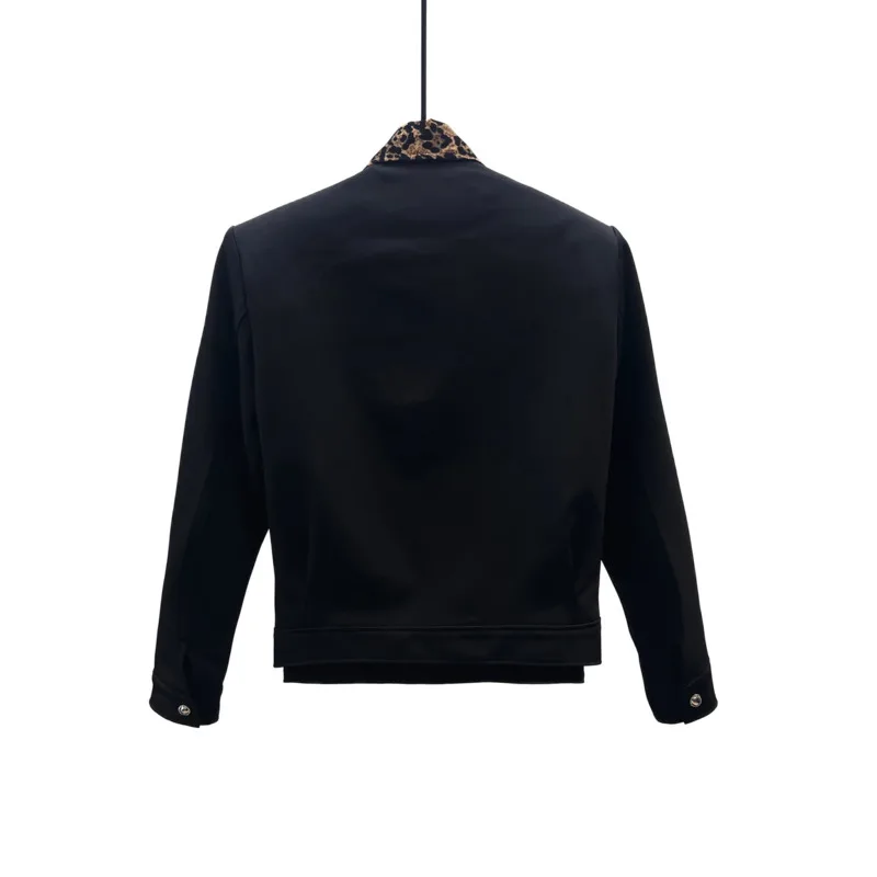 WVGA Autumn New Men Light Luxury Faux Two-piece Print Lapel Short Jacket Niche Casual Stylish Trendy Long Sleeve Coat Ins W27509