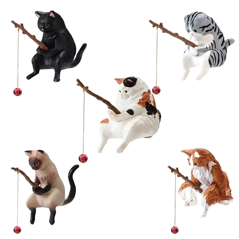 Fish Tank Fishing Cat Hanging Creative Landscape Fishing Fun Office Ornaments Mini Decorative Micro-Landscape