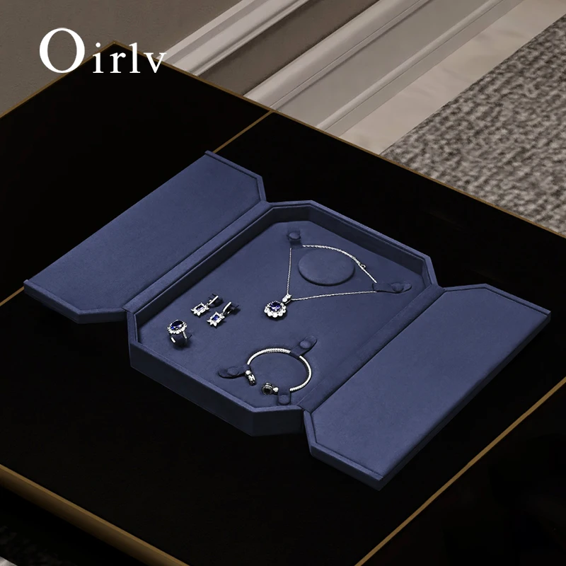 Oirlv Octagonal Jewelry Box Velvet Ring Necklace Earrings Bracelet Storage Box Jewelry Set Gift Box Packaging Jewelry Organizer