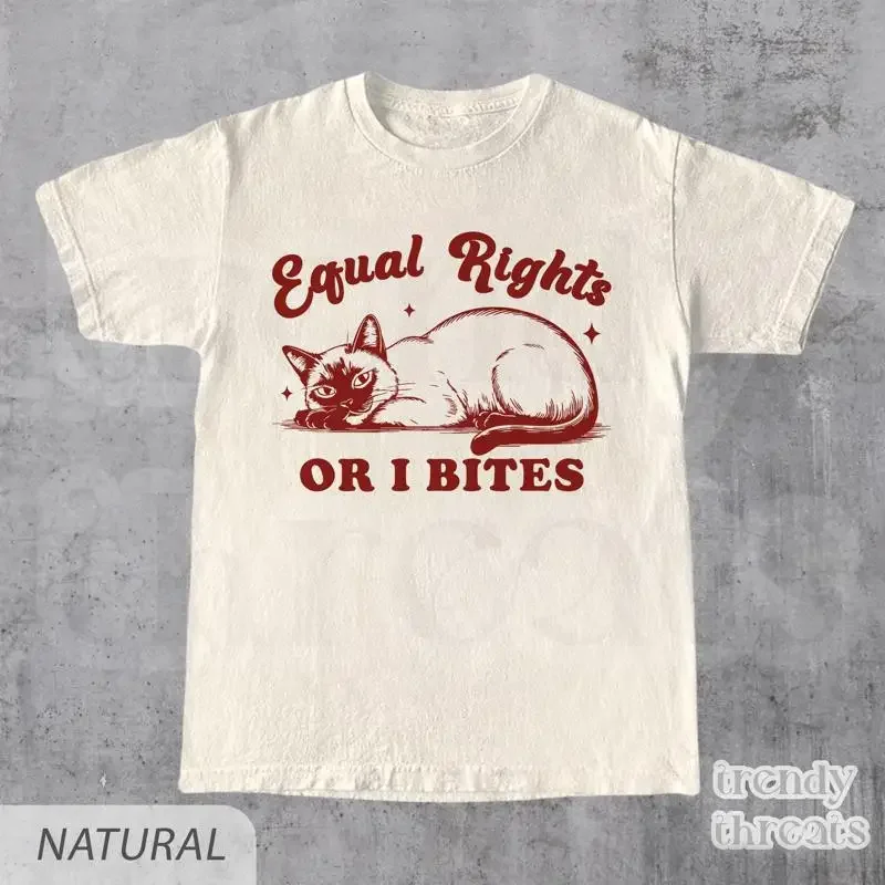 Funny FeminisT T Shirt Equal Rights Or I Bites Feminism Retro For Her