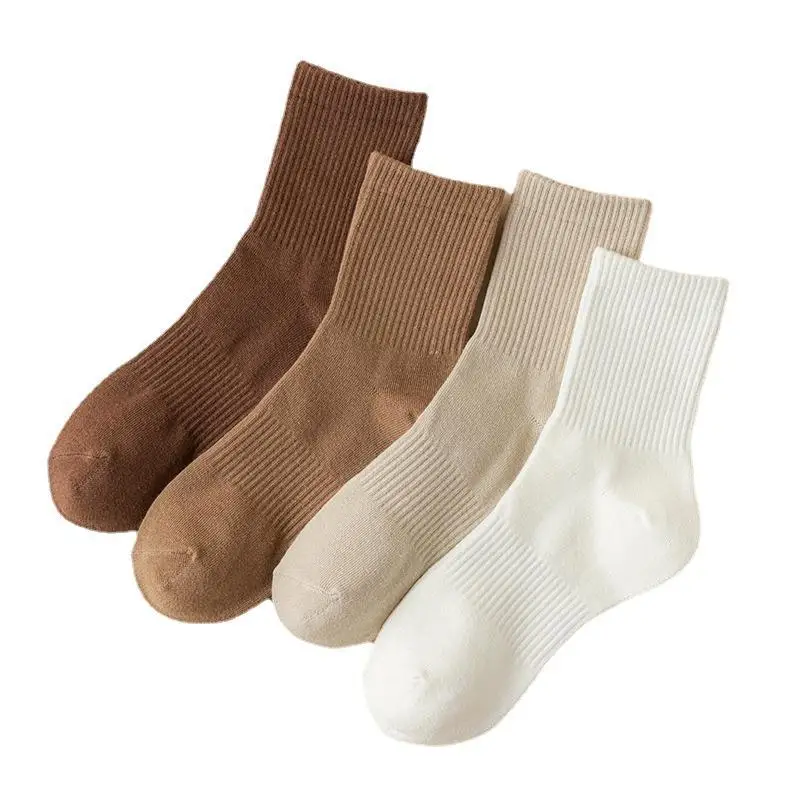 جوارب رجالية للربيع والصيف رياضية خصر متوسط أنبوب جوارب رجالية جوارب رجالية محايدة من القهوة الرجعية القطنية