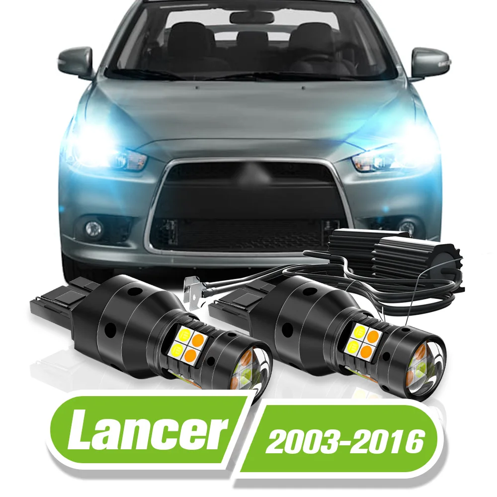 

For Mitsubishi Lancer 7 8 Dual Mode LED Turn Signal+Daytime Running Light 2x DRL 2003-2016 2010 2011 2012 2013 2014 Accessories