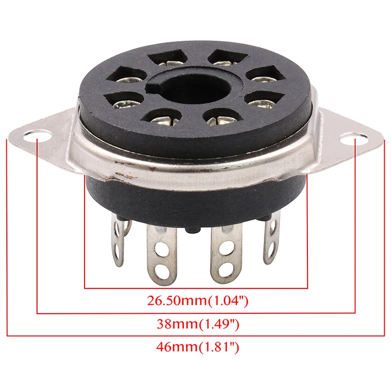 1PC Silver-plated Feet Silver-plated Mounting Bracket 8pin Octal Bakelite Tube Socket Base S8WPF For CV181 6SN7 KT88 EL34.etv