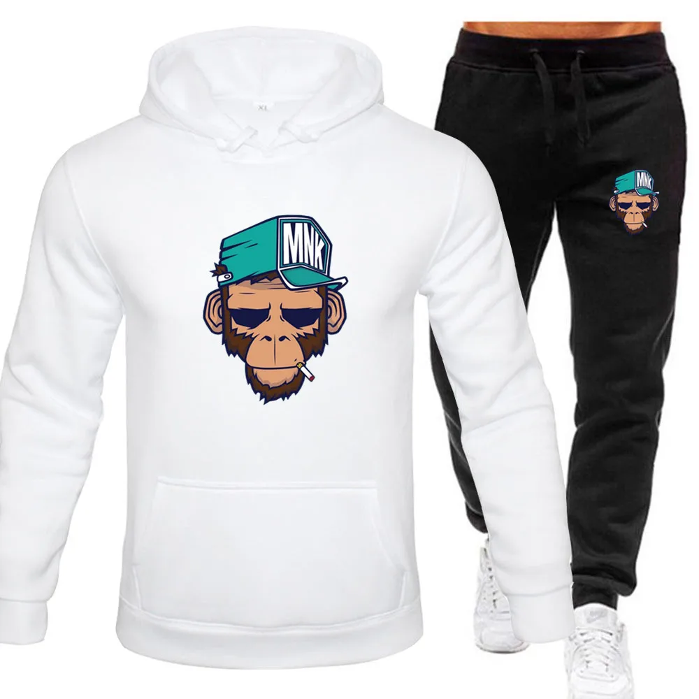 New Men\'s Autumn Winter Sets Hoodie+Pants Pieces Casual Tracksuit Male Sportswear Clothing Sweat Suit 