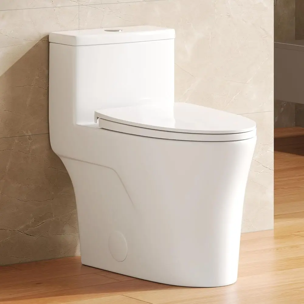 

Удлиненный унитаз Comfort Height с двойным смывом, расходом 1,28 галлона на унцию (1000 г), 12-дюймовое крепление для скрытого монтажа