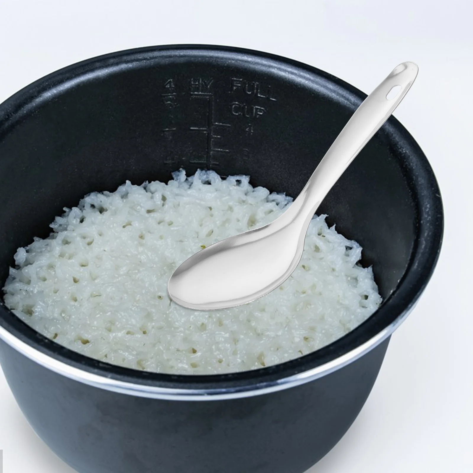 Cuchara de arroz de acero inoxidable, 3 uds., tamaño compacto y ligero, fácil de llevar, Ideal para pícnic, viajes, acampada y comidas diarias