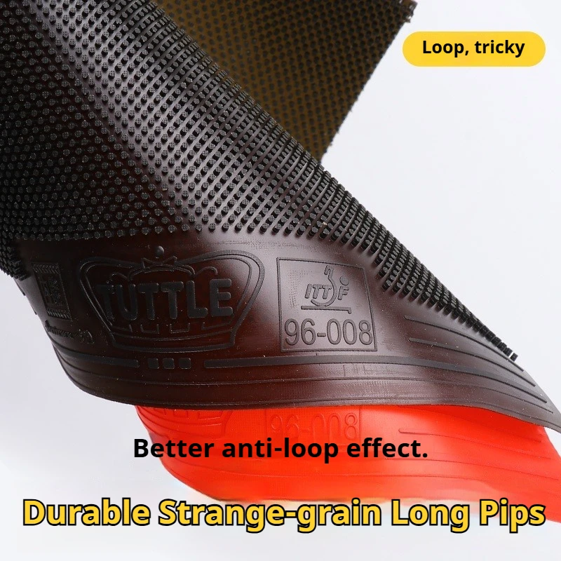 TUTTLE OX Long Pips Table Tennis Rubber Unpredictable Arc & Spin Single Sheet Ping Pong Rubber without Sponge Autumn 3D