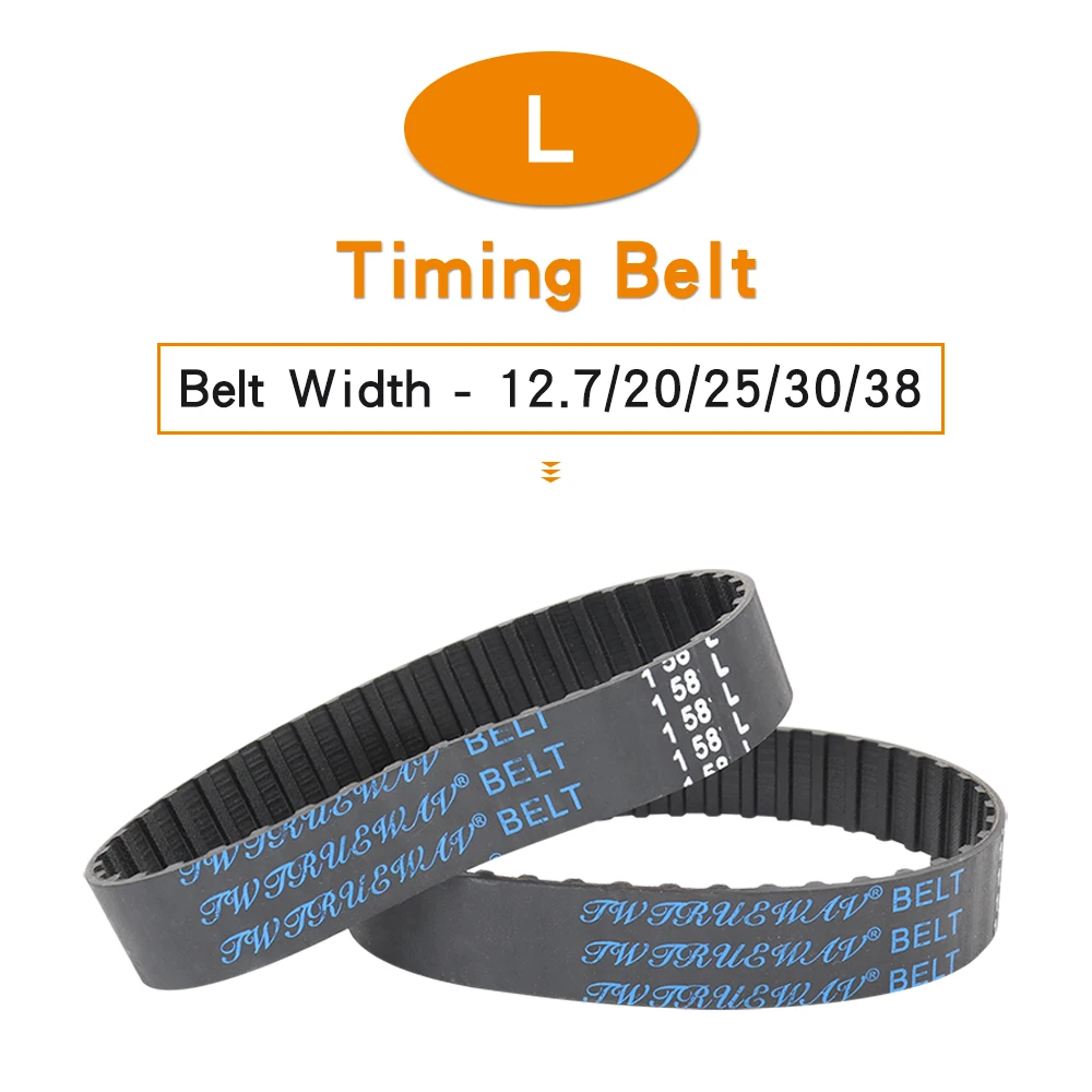 L Timing Belt 143L/146L/150L/154L/157L/158L/160L/161L/165L/169L/172L Closed Loop Rubber Pulley Belt Width 12.7/20/25/30/38 mm